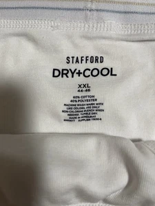 Slip Stafford Dry + Cool Uomo XL Regular Comfort Fit Cotone Confezione da 3 Bianco NUOVO - Foto 1 di 4
