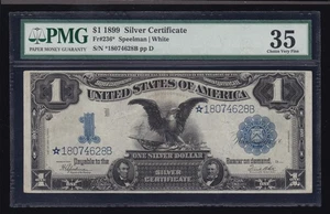 US 1899 $1 Black Eagle Silver Certificate STAR NOTE* FR 236* PMG 35 (628*) - Picture 1 of 2