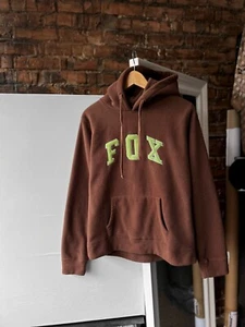 Sudadera con capucha polar de manga larga marrón Fox Y2K para mujer logotipo ... - Imagen 1 de 5
