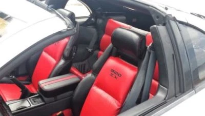 for Nissan 300ZX/Z32 (1990-1999) Replacement Leather Seat Covers Black/Red - Image 1 of 4