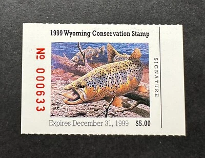 WTDstamps - 1999 WYOMING - LotP - State Duck Stamp - Mint OG NH - Image 1 of 2