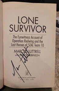 Marcus Luttrell Signed "Lone Survivor" Book Auto RARE Full Signature - Picture 1 of 3
