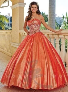 Fiesta Orange/Red Quinceanera Gown Dress sz 2 NWT SALE! - Picture 1 of 3