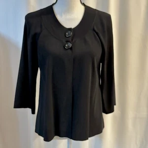 Cable & Gauge Damen-Cardigan schwarz Rundhalsausschnitt kurz doppelte Knöpfe Größe Large - Bild 1 von 4