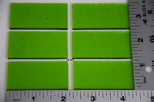 1426.30 - 6 TRANSPARENT SPRING GREEN 1" x  2" BULLSEYE 3mm THICK GLASS 90 COE - Picture 1 of 3