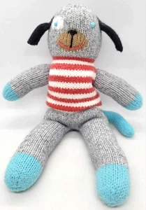 Peluche tejido a mano Andiamo el perro Blabla gris rojo blanco rayas - Imagen 1 de 17