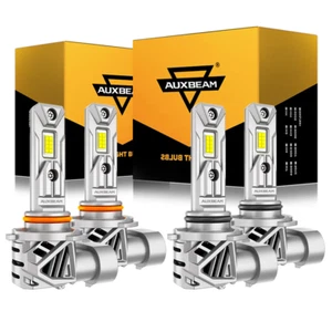 AUXBEAM Canbus 9005 9006 LED Headlight Bulbs High Low Beam Super White Real 1:1 - Picture 1 of 18