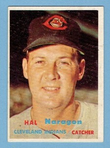 HAL NARAGON  1957 TOPPS #347 CLEAN BACK NO CREASES EX/MT MID SERIES SHORT PRINT