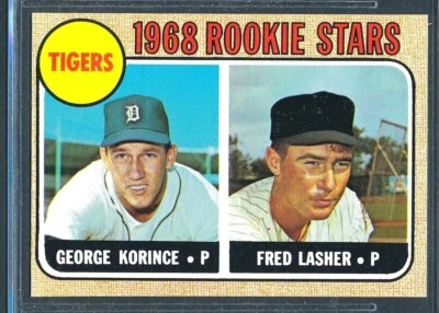 1968 Topps #447: TIGERS ROOKIES George Korince / Fred Lasher RC ~ NM to NM-MT - Image 1 of 2