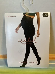 New size L/XL Isabel maternity tights black opaque belly panel - Picture 1 of 5
