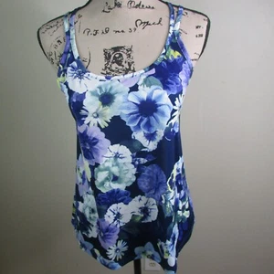 Old Navy Active Tank Top XS Loose Fit Floral Purple Blue - Picture 1 of 11