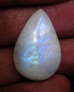 23.50 Ct Natural Rainbow Moonstone Loose Gemstone Cab Wire Wrap Stone - 13206 - Picture 1 of 3