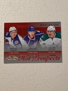 2013-14 Fleer Showcase Hot Prospects 8/27 Red Glow Marchessault Roussel HKY🏒🔥
