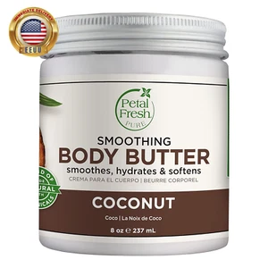 Pure Smoothing Coconut Body Butter, Organic Argan Oil, Shea Butter, Intense Hydr - Picture 1 of 10