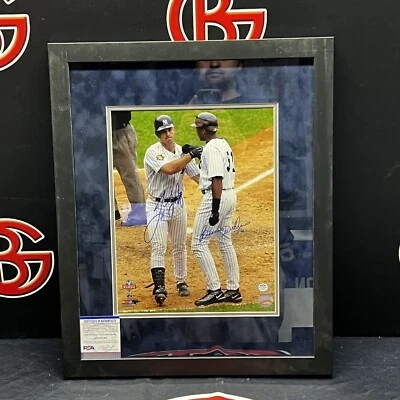 Autógrafo firmado por Bernie Williams y Tino Martínez 11x14 NY YANKEES Steiner enmarcado Foto 1 de 4