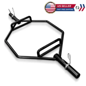 Olympic Hex Bar Foldable Barbell Trap Bar Knurled Handles 1000 Weight Capacity - Picture 1 of 19