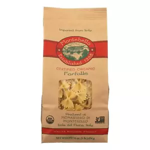 Montebello Organic Pasta - Farfalle - Case of 12 - 1 lb. - Picture 1 of 2