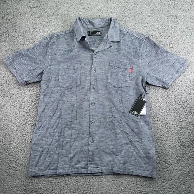 Camisa LOST Para Hombres Grande Azul Naufragio Tejida Abotonada Cámper Manga Corta Nueva con Etiquetas Foto 1 de 4