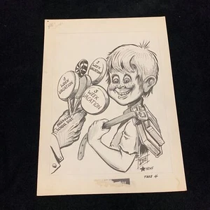 3 semanas de vacaciones años 70 dibujos animados políticos originales 15"x 10"- artista ZEE - Imagen 1 de 7