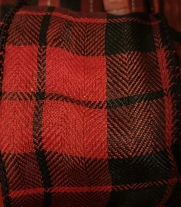 NEW! Red & Black Plaid Wired Edge Ribbon 2.5" x 25 Feet - Picture 1 of 2