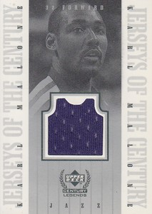 1999 Upper Deck Century Legends Jerseys of the Century Card #KM Karl Malone Jsy