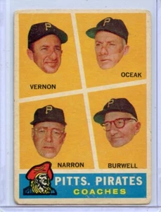 1960 Topps Mickey Vernon Pittsburgh Pirates Coaches #468 ⭐️💥🎯 G/VG - Picture 1 of 2