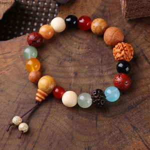 18 Bodhi Bracelet Chinese Style Buddhism Prayer Beaded Lucky Transfer Jewelry - Picture 1 of 4