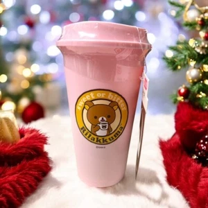 San-X Rilakkuma Cafe Reusable Cup w Canvass Carrier+Pocket Schedule Booklet (B) - Picture 1 of 10