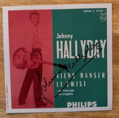 FRENCH SLEEVE SP JOHNNY HALLYDAY VIENS DANSER LE TWIST JUKEBOX PHILIPS 372905 - Image 1 of 2