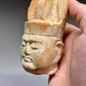 F04 ANCIENT Chinese Pottery Head of civil official figurine.Tang Dynasty. 唐 文官俑头 - Picture 1 of 10