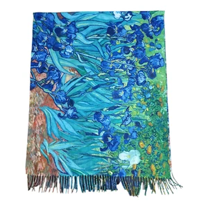 Sciarpa donna foulard grande viscosa di lana sciarpone da fantasia stampata arte - Foto 1 di 2