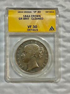 1844 Great Britain Crown ANACS VF30 - Cleaned