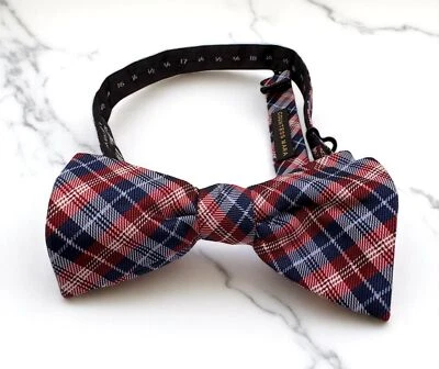 Pajarita Condesa Mara Cuadros Rojo Blanco Azul Seda Patriótica 4 de Julio  Foto 1 de 4