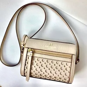 Kate Spade NWOT Cream Perri Lane Bubbles LooLoo Shoulder Bag/Crossbody Neutral - Picture 1 of 11