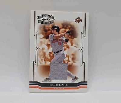 Cal Ripken Jr 2005 Donruss Throwback Threads Game Jersey Patch 48/50 SSP Orioles - Image 1 of 3