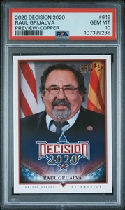 Decisión Raul Grijalva 2020 lámina de cobre novato # 5/5 PSA 10 POP 1 Arizona House - Imagen 1 de 2