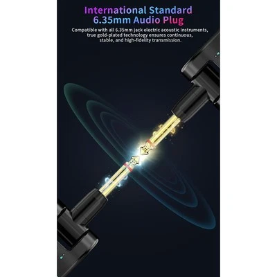 Wireless Guitar System with 2 4GHz Transmitter and Receiver for Musicians - Image 1 of 4