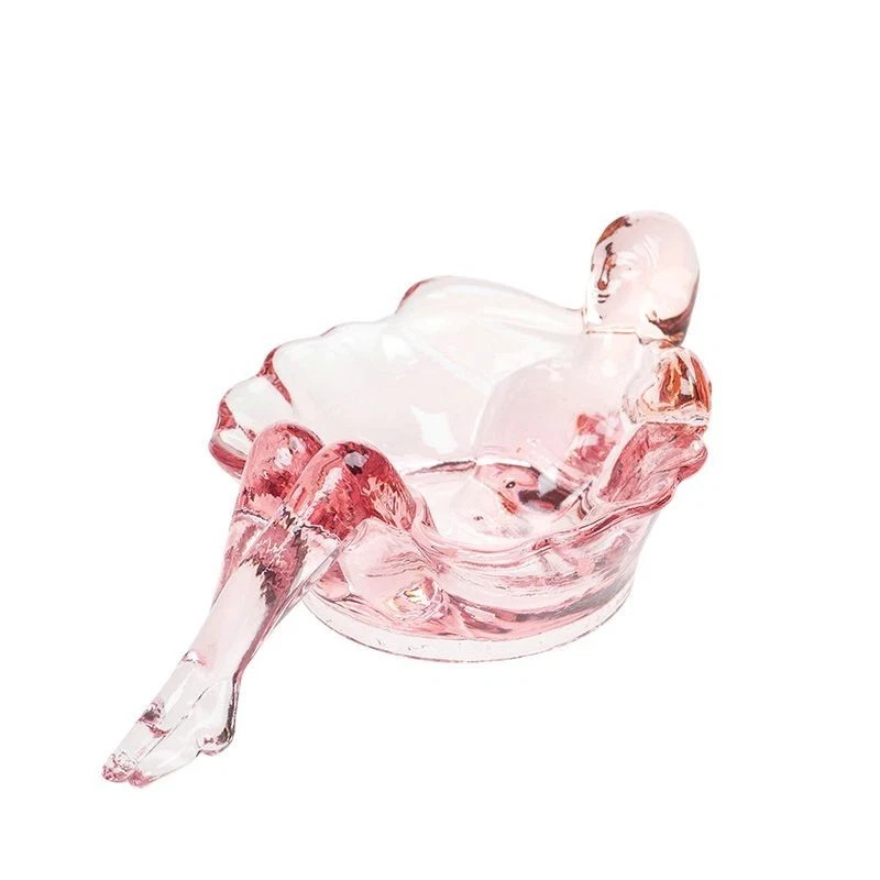 Mosser Glass USA Bathing Beauty Soap Dish Vintage Color Crystal Rose - Image 1 of 1