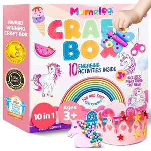 Unicorn Craft Box - 10 Fun Arts and Crafts for Kids Ages 4-8, No Mess, Educat... - Picture 1 of 7