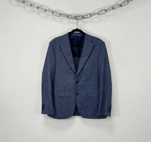 Chaqueta Blazer Abrigo Deportivo Canali 1934 Current Micro Check Azul Lana Seda US42R - Imagen 1 de 19