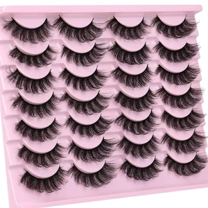 Falsche Wimpern Fluffy Cat Eye Faux Nerz Volumen 3D Fake Eyelashes 14 Paar - Bild 1 von 8