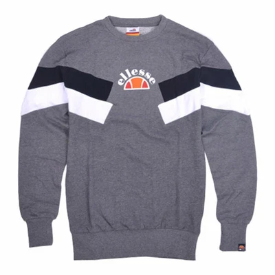 ELLESSE TURCHIA SHC08153 Mens Sweatshirt Pullover Crew Neck Long Sleeve Grey Tee - Image 1 of 4