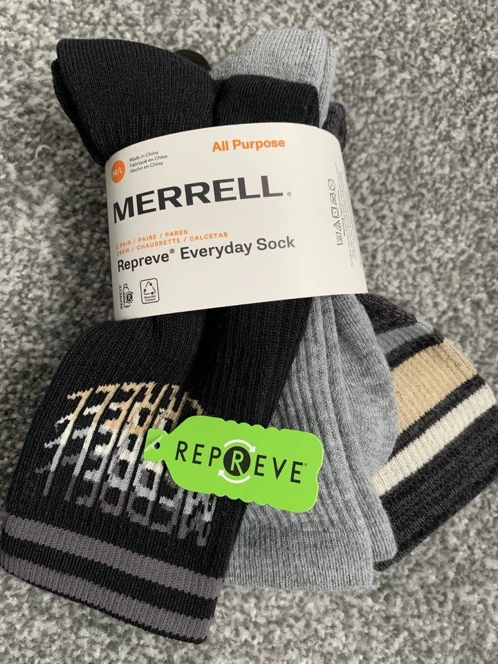 Merrell Repreve All Purpose Socks Size 8-11.5 walking hiking socks - Image 1 of 1