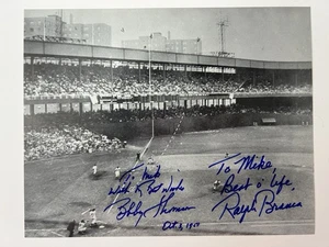 Bobby Thompson / Ralph Branca signierte s/w Fotoaufnahme um die Welt gehört 1951 - Bild 1 von 2