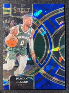 2023-24 Panini Select - Premier Level Blue Cracked Ice Prizm #138 Damian Lillard - Picture 1 of 2