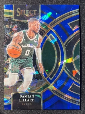 2023-24 Panini Select - Premier Level Blue Cracked Ice Prizm #138 Damian Lillard - Image 1 of 2