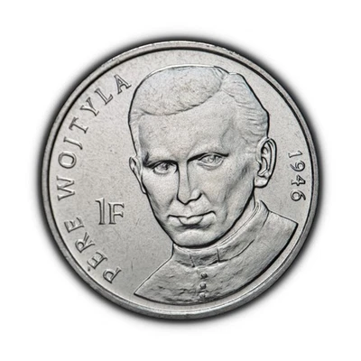 CONGO. 2004, 1 Franc - Pope John Paul II Visit, 1946 Priest, Father Wojtyła 2 - Image 1 of 3