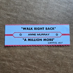 ANNE MURRAY Walk Right Back/A Million More JUKEBOX STRIP Record 45 rpm 7" - Picture 1 of 1