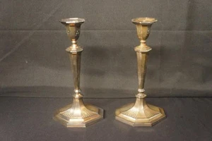 Pair Reed and Barton 2705 Silverplate Candlesticks Candle Holders 11 3/8" Tall - Picture 1 of 1
