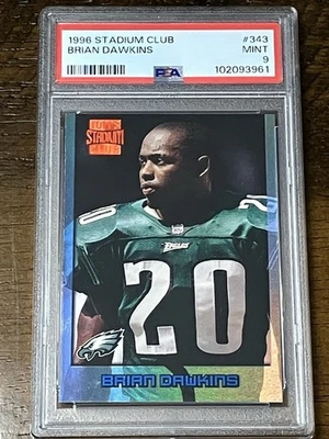 1996 STADIUM CLUB #343 BRIAN DAWKINS RC EAGLES HOF PSA 9 PHILADELPHIA EAGLES - Image 1 of 2
